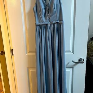 Size 6 Azazie bridesmaid dress. Tailored for around 5 feet tall. Dusty blue.